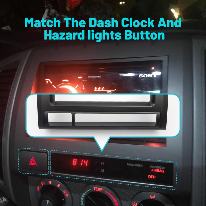 NuIth Double DIN Radio Installation Dash Kit Fits for 2005-2011 Toyota Tacoma, Aftermarket Radio Dash Stereo Mounting Installation Trim Bezel Bracket Kits - Image 5